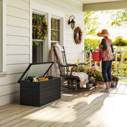 Coffre de rangement exterieur XXL 311L coffre de jardin acier galvanisé verrouillable vérin à gaz 120x62x62cm gris foncé-7