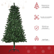 Sapin de Noël Artificiel 150H cm 454 Branches épines Imitation Nordmann Grand réalisme Vert-3