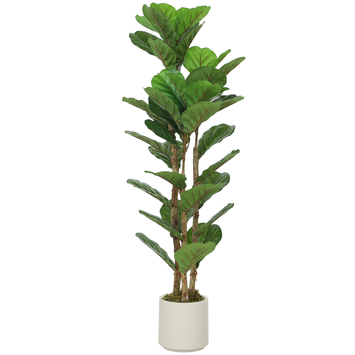 Ficus artificiel figuier lyre 120 cm, tronc en bois massif, pot inclus, intérieur-6