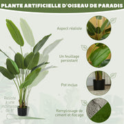 Oiseau de paradis artificiel 160 cm, pot lesté-2