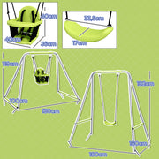Balançoire portique balançoire 2 en 1 pour bébé ceinture de sécurité à 5 points intérieure extérieure vert-2