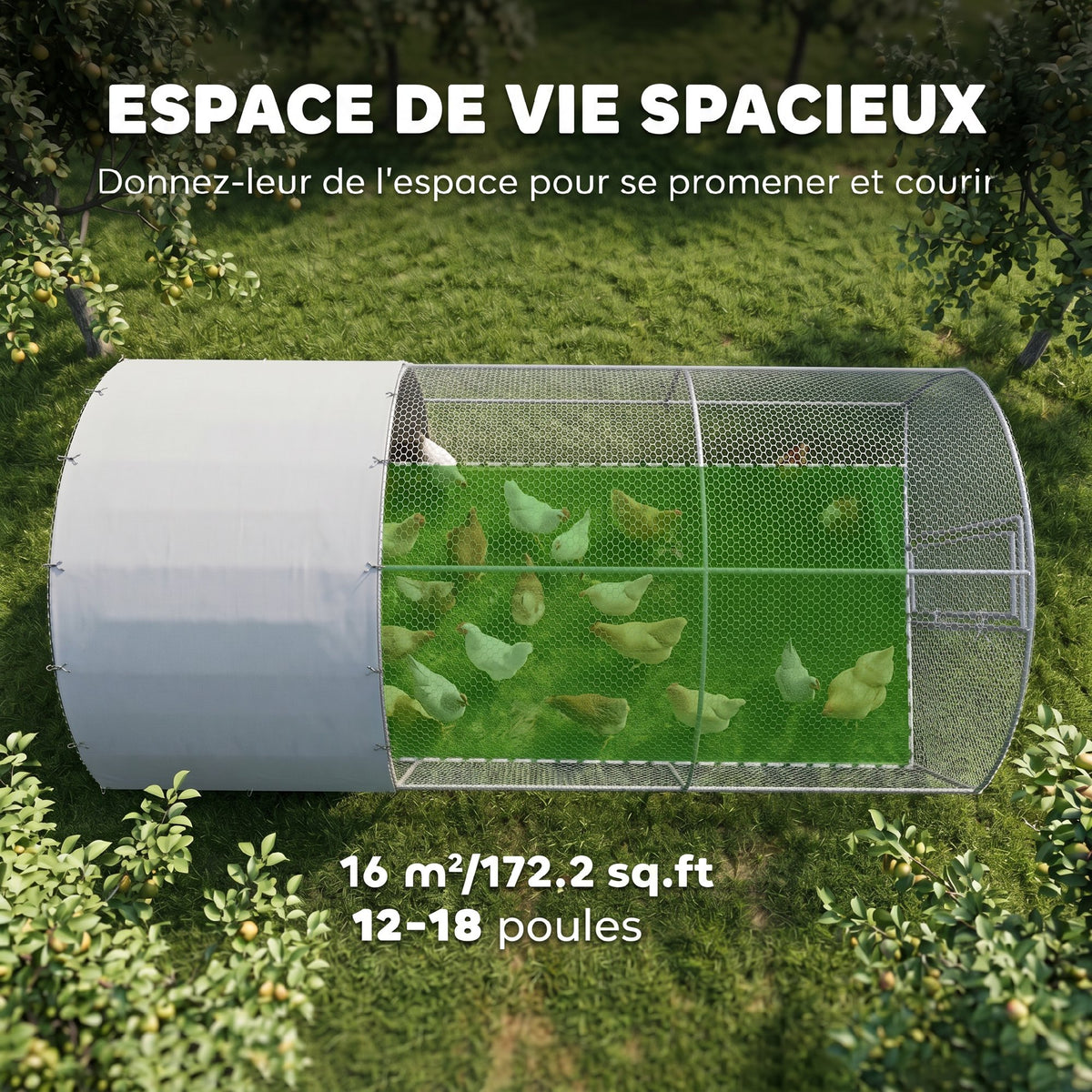 Grand enclos poulailler, 15,96 m²-1
