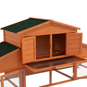 Clapier cage à lapins rongeurs poulailler XXL 2 étages 2 enclos tiroir déjection 2,25L x 0,70l x 1H m bois massif pin-7