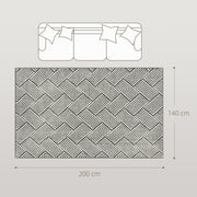 Tapis salon 200 x 140 cm poils courts lavable en machine hypoallergénique pour salon, chambre à coucher, bureau, gris-2