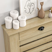 Couvercle de radiateur cache radiateur grille à lattes horizontales avec 2 tiroirs en bois 78l x 19P x 95,5H cm chêne-8