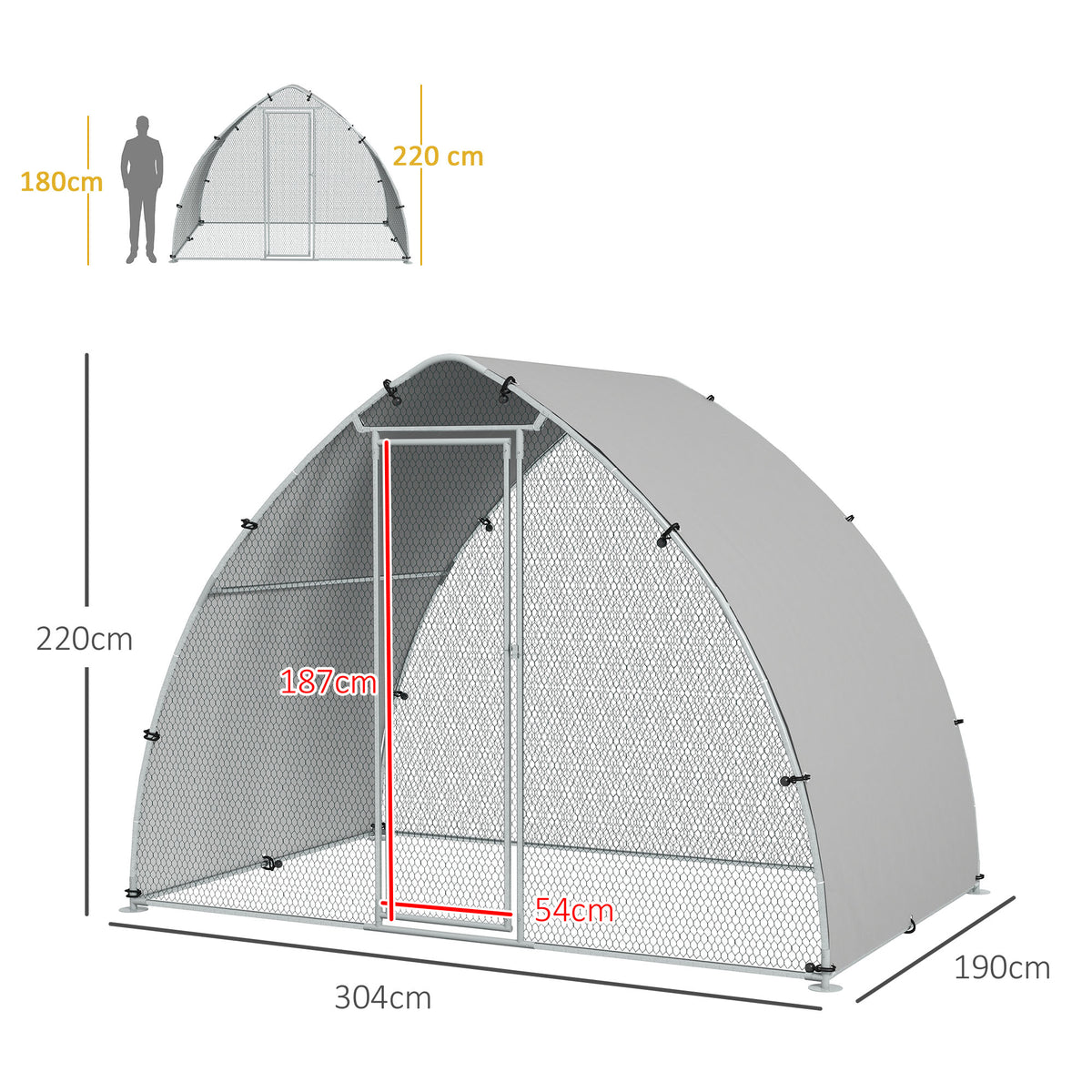 Enclos poulailler multi-usage chenil volière, 5,75 m²-4