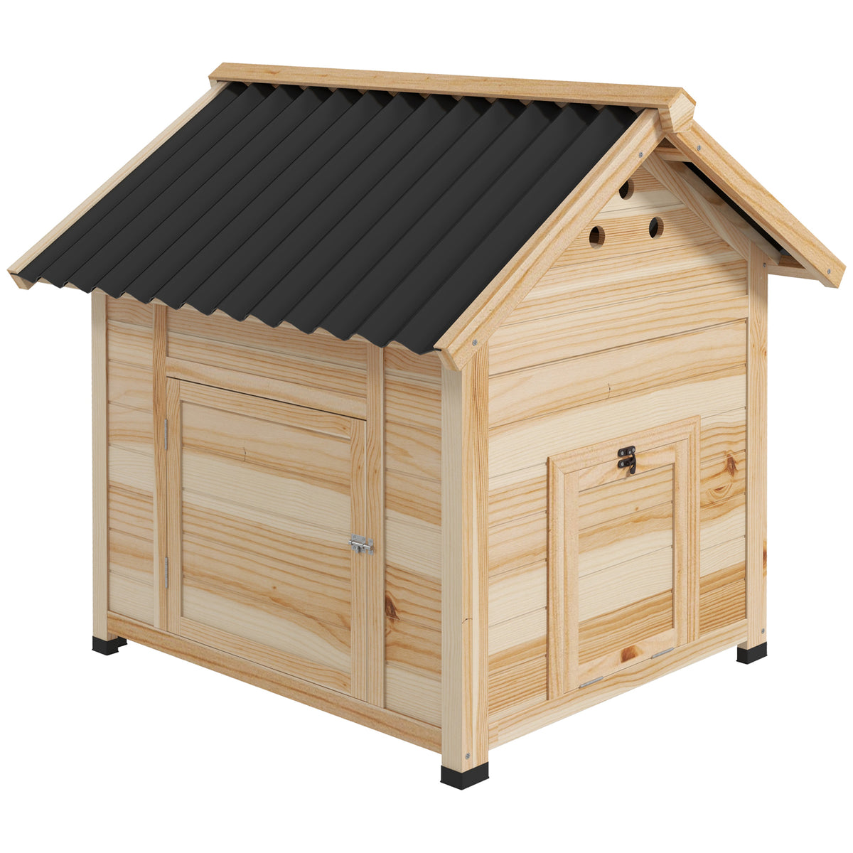 Poulailler en bois pour canards, 78x90x92cm-1