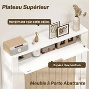 Cache-radiateur placard rabattable rotin-2