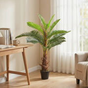 Palmier Artificiel palmier 100 cm avec 21 Feuilles en PEVA, Plante Décorative avec Pot en Plastique, Vert-6