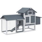 Petit poulailler cottage sur pied en bois, blanc-3
