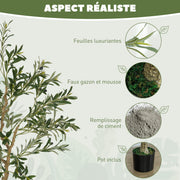 Olivier artificiel 150 cm plante artificielle intérieur, fausse plante décoration pour maison, bureau, salon, chambre-3