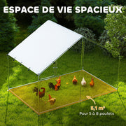 Enclos poulailler en métal, 5,1 m², pour 5 à 8 poules-1