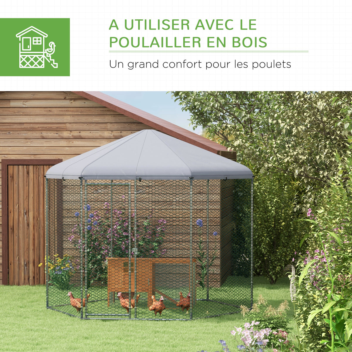 Enclos poulailler couvert, 5 m²-4