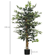 Ficus bonsaï artificiel 130 cm, tronc liane, pot lichen-6