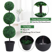 Buis artificiel topiaire 3 boules, Ø30 x 112H cm-6