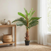 Palmier Artificiel palmier 100 cm avec 21 Feuilles en PEVA, Plante Décorative avec Pot en Plastique, Vert-5