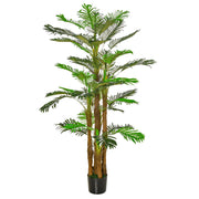 Palmier Artificiel H.1,85 m Arbre Artificiel Tronc Branches Lichen Feuilles Grand réalisme Pot Inclus-0