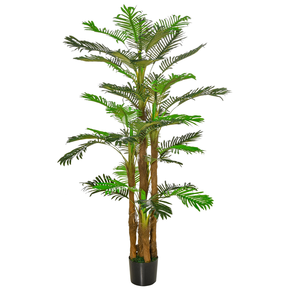 Palmier Artificiel H.1,85 m Arbre Artificiel Tronc Branches Lichen Feuilles Grand réalisme Pot Inclus-0