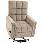 Fauteuil Releveur Électrique, Fauteuil Relax Électrique en Velours avec Dossier Inclinable, Télécommande, Marron-0