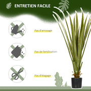 Agave artificiel 90 cm, 16 feuilles, pot ciment-2