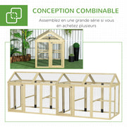 Enclos poulailler en bois, 1,18 m², naturel-6