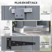 Armoire de jardin en bois Abri de jardin Armoire à outils Cabane en bois Toit bitumé Gris 77,5 x 54,2 x 179,5 cm-5
