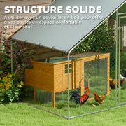 Enclos poulailler en métal, 5,1 m², pour 5 à 8 poules-6