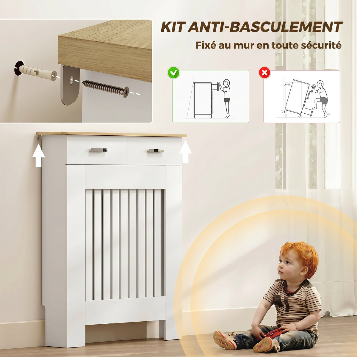 Cache-radiateur bois tiroir lattes verticales-2