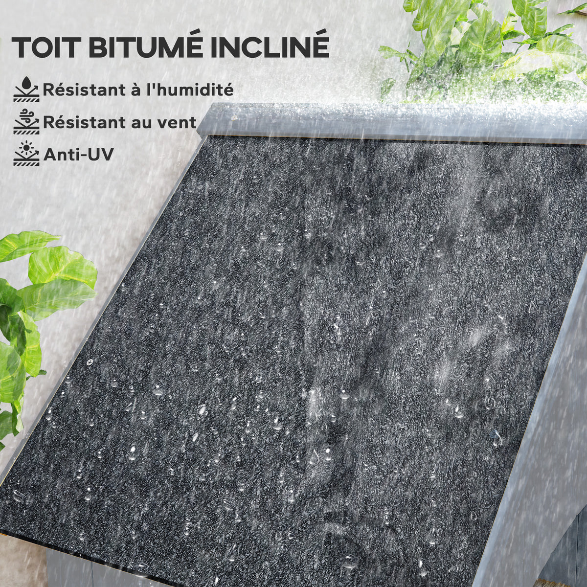 Armoire de jardin en bois Abri de jardin Armoire à outils Cabane en bois Toit bitumé Gris 77,5 x 54,2 x 179,5 cm-3
