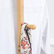 Porte manteau sur pied portant à vêtements, Vestiaire en bois avec 3 tringles et 2 crochets-7