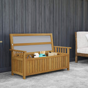 Banc de jardin 2 places en bois avec rangement de 151L banc d'extérieur avec accoudoirs 128,5 x 56 x 53,5 cm marron-7