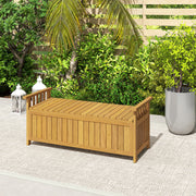 Banc de jardin 2 places en bois avec rangement de 151L banc d'extérieur avec accoudoirs 128,5 x 56 x 53,5 cm marron-1