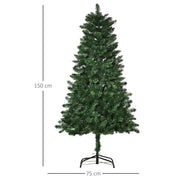 Sapin de Noël Artificiel 150H cm 454 Branches épines Imitation Nordmann Grand réalisme Vert-2