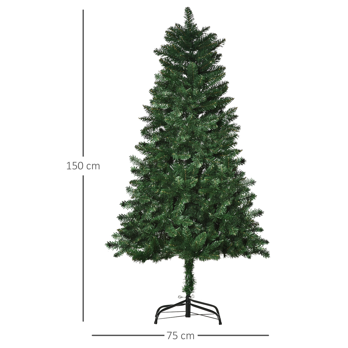 Sapin de Noël Artificiel 150H cm 454 Branches épines Imitation Nordmann Grand réalisme Vert-2