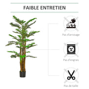 Palmier Artificiel H.1,85 m Arbre Artificiel Tronc Branches Lichen Feuilles Grand réalisme Pot Inclus-5
