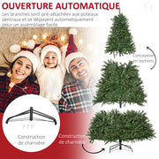 Sapin de Noël Artificiel Lumineux 210H cm LED x 700 Blanc Chaud + Support Pied 2154 Branches Vert-5
