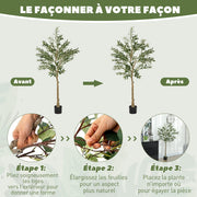 Olivier artificiel 150 cm plante artificielle intérieur, fausse plante décoration pour maison, bureau, salon, chambre-5