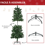 Sapin de Noël Artificiel 150H cm 454 Branches épines Imitation Nordmann Grand réalisme Vert-5