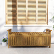 Banc de jardin 2 places en bois avec rangement de 151L banc d'extérieur avec accoudoirs 128,5 x 56 x 53,5 cm marron-8