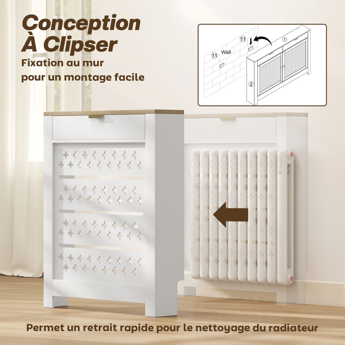 Cache-radiateur placard rabattable étagère-3