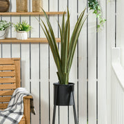 Agave artificiel 90 cm, 16 feuilles, pot ciment-0