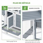 Petit poulailler cottage sur pied en bois, blanc-7