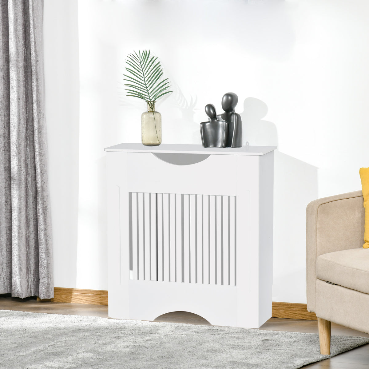Cache-radiateur à lattes Couvercle de Radiateur en bois Design contemporain pour Salon Salle de Séjour-1