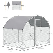 Tunnel poulailler en acier, toit anti-UV 5,32 m²-3