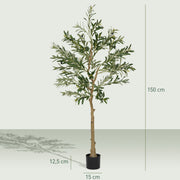 Olivier artificiel 150 cm plante artificielle intérieur, fausse plante décoration pour maison, bureau, salon, chambre-2