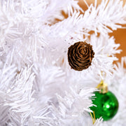 Sapin Arbre de Noël Artificiel Blanc 150 cm 680 Branches avec Nombreux Accessoires variés-6