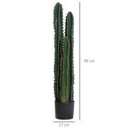 Cactus artificiel grand format 98 cm, coloris vert foncé, épines décoratives, intérieur-6