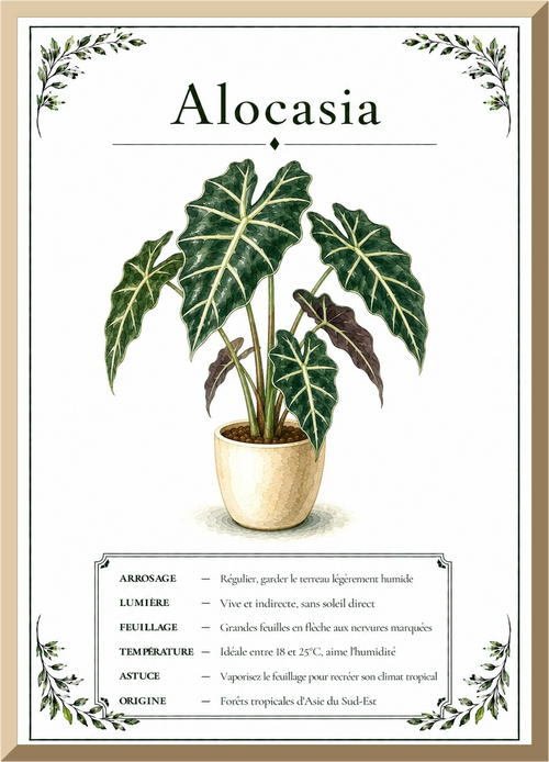 Affiche botanique Alocasia – illustration végétale
