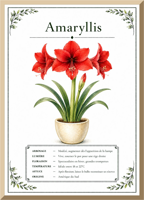 Affiche Botanique – Amaryllis