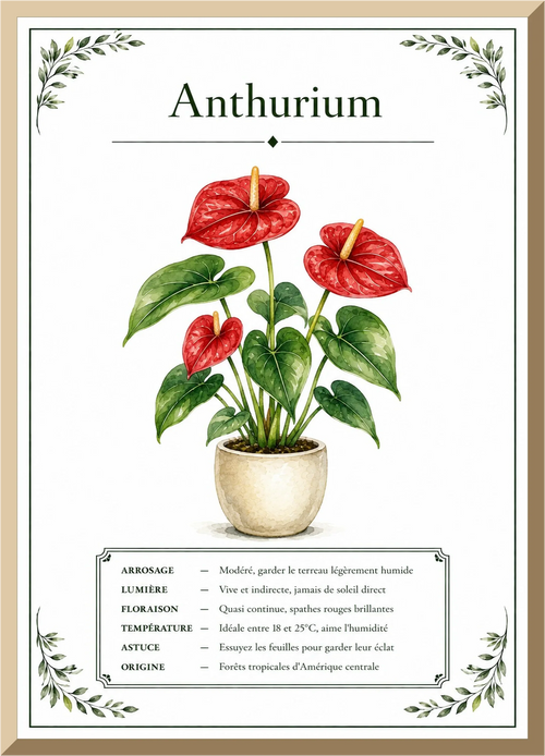 Affiche botanique Anthurium – illustration florale